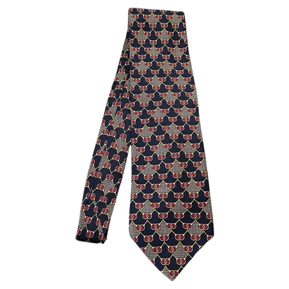 Bettini Navy/red silk Tie made in Italy